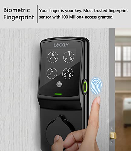 Lockly Secure Pro, Wi-Fi Smart Lock, Keyless Entry Door Lock, Smart Locks For Front Door, Pin Genie® Keypad, 3D Biometric Fingerprint Sensor, Auto Lock Smart Deadbolt Locks (Matte Black) #TOP1