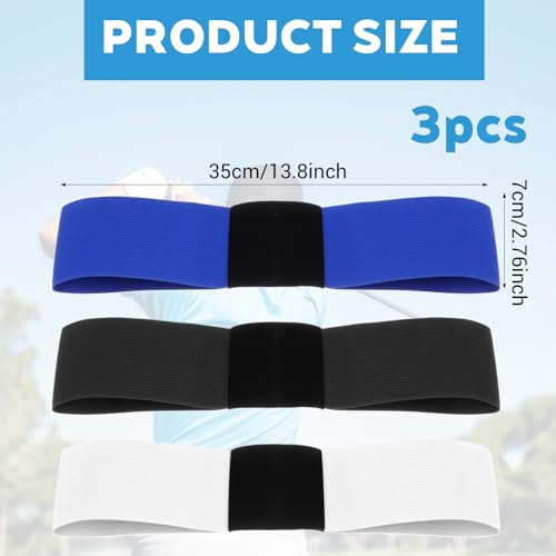 3 Stück Golfschwung-Trainer-Hilfe, Elastische Golf Schwungtrainer, Golf Swing Band, Golf Swing Handgelenk, Verbessern Sie Ihre Schwunghaltung und Schwungfähigkeiten für Anfänger(Schwarz/Weiß/Blau)