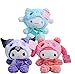 iFii 3 PZ Kawaii Kuromi Bambole di Peluche 23 cm, Cute My Melody Cinnamoroll Peluche Ripiene Cross-Dressed Panda Kuromi Peluche