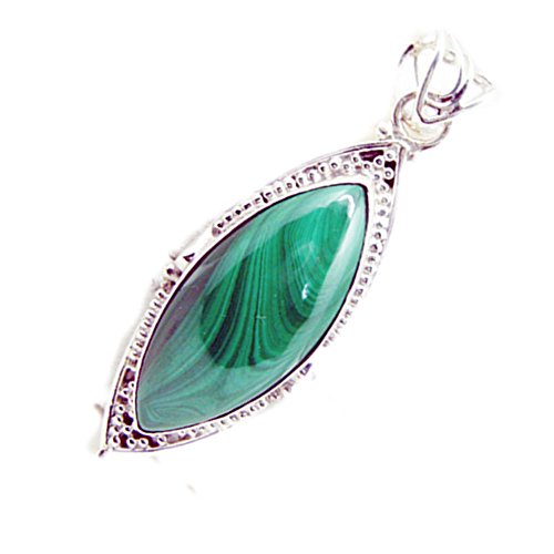 Pendentifs malachite pour les femmes avec collier argent 925