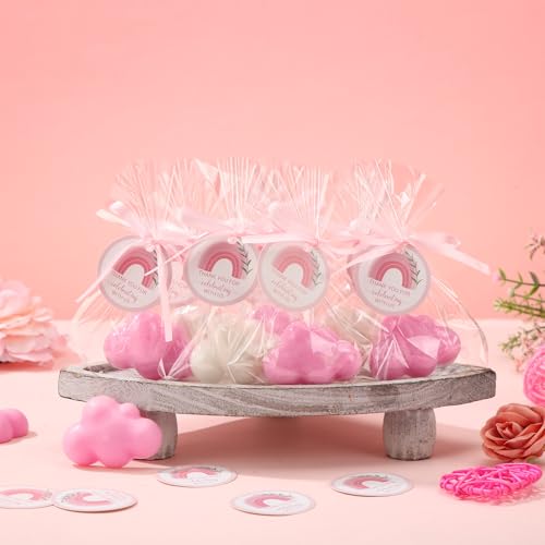 Image of Demissle 20 Sets Cloud Baby Shower Favors Cloud Handmade Scented Soaps Cartoon Story Party Favors with Thank You Cards for Guests Baby Shower Wedding Birthday Party Return Gifts (White,Pink)