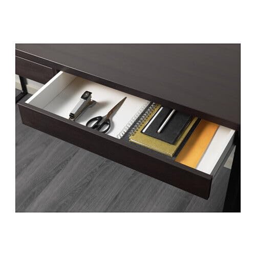 Bureau MICKE noir-marron 142x50x75cm | Cachez vos câbles d'ordinateur