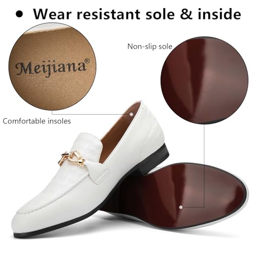 Image of Meijiana Men's Fashion Classic Microfiber PU Leather Loafers and Weeding Dress Shoes for Men