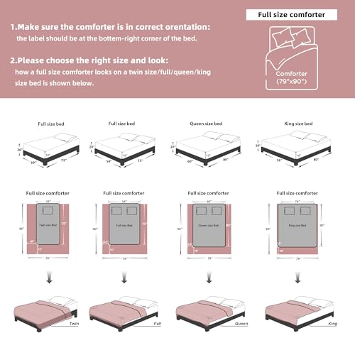 Image of Litanika Grayish Pink Full Comforter Set, 3 Pieces Tufted Boho Farmhouse Bedding Comforter Sets, Lightweight Fluffy Comforter Bed Set for All Season (79x90In Comforter and 2 Pillowcases)