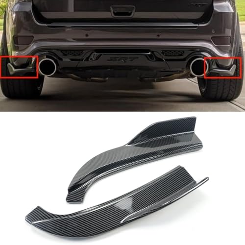 skkyoro Rear Bumper Side Corner Splitters Aprons 2PCS Compatible with For Jeep Grand Cherokee SRT 2012-2021 (Carbon Fiber Print)