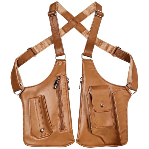 Cartera cruzada oculta ECGER de doble hombro con protección antirrobo