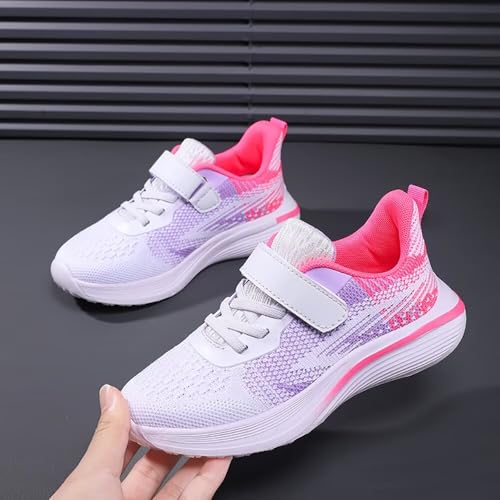 Carbetkid Tênis infantil leve e respirável com alça atlética, corrida, caminhada, esportes, tênis pa