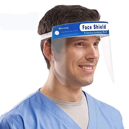 All-Round Protection Cap with Clear Wide Visor Spitting Anti-Fog Lens, Lightweight Transparent Shield with Adjustable Elastic Band for Men Women 2 Pack