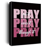 BELLOWDEER Pink Wall Decor Painting Wall Art, Room Decor for Teen Girls, Pink Dorm Decor, Motivational Positive Quotes Poster Gallery Wall Art for Home Office for women Bedroom Room Decor （black ）