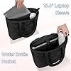 soewten Tote Bag for Women, Puffer Bag with 15.6 Inch Compartment, Small Tote HandBags with Multi Pocket for Travel, Work, Gym, Great Gifts for Mom, Black #2