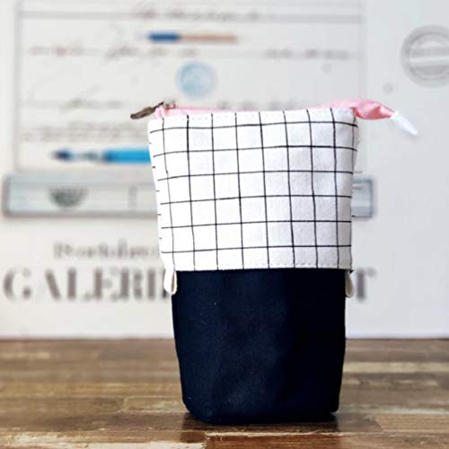 NUOBESTY Estojo para Lápis Grande Capacidade de Armazenamento Xadrez Bolsa para Lápis Bolsa Portátil