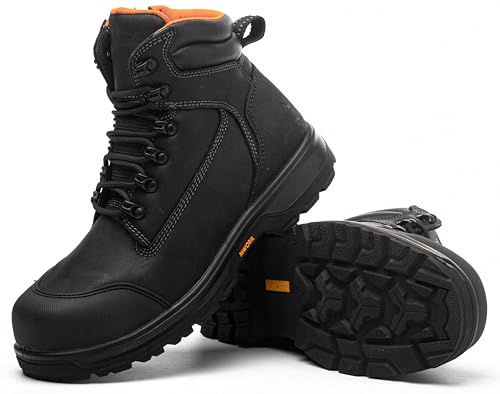 MWORK Botas de trabajo de seguridad de 6 pulgadas para hombre impermeables ASTM F2413-18 punta compuesta