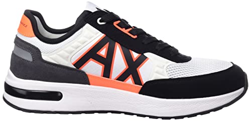 A|X Armani Exchange Men's Colorblock Fashion Sneakers, Black+White+Orange, 6.5 #TOP5
