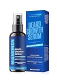 Manemen Beard Growth Serum Spray- Biotin, Castor Oil, Vitamin B5 & B12 - Natural Hair Regrowth Beard Oil Formula for Thicker, Fuller, Stronger Beard - Stimulates Hair Follicles & Supports Fast Growth