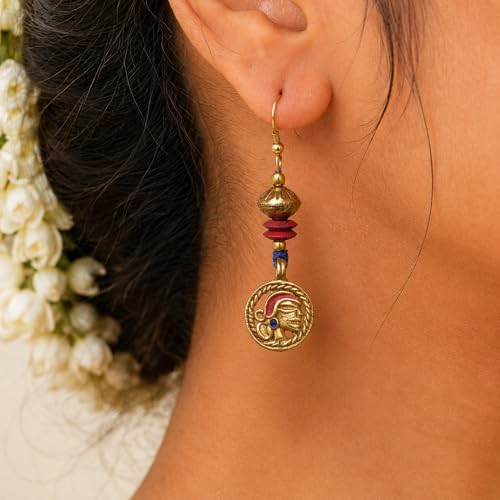 Image of Royal Queen & Empress Handcrafted Tribal Dhokra Earrings Collection for Women - Statement Ethnic Designs in Multiple Colours