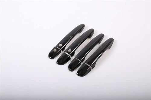 Rinkteea One Color Exterior Car Door Handle For Mazda Cx-5 Cx5 Cx 5 2012-2019 Gloss Black Chrome Car Door Handle Cover Trim Styling Accessories(Black 2 Buttons)