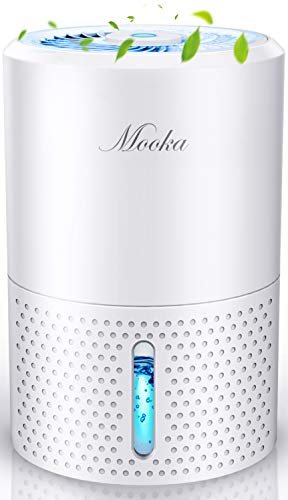 MOOKA Small Dehumidifier, 2200 Cubic Feet (220 Sq ft), 34oz (1000ml) Water Tank 2022 Upgraded Dehumidifier for Home, Room, Kitchen, Closet, Basement, Bathroom, RV, Mini Dehumidifier, Auto Shut Off