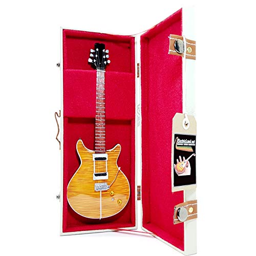 Mini Guitar Santana prs réplica modelo + Hard case miniaturas a escala 1:4 guitarra miniatura con funda de colección gadget Rock memorabilia