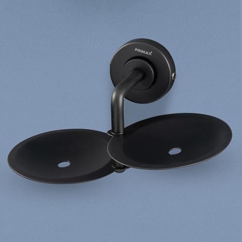 Image of Plantex (Primax) 304 Grade Stainless Steel Double Soap Holder /Soap Stand /Soap Dish for Bathroom and Wash Basin /Bathroom Accessories - Daizy (Black)