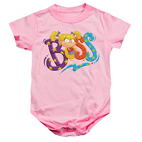 LOGOVISION Rugrats Angelica is Boss Unisex Infant Snap Suit for Baby, Pink, 12 Months