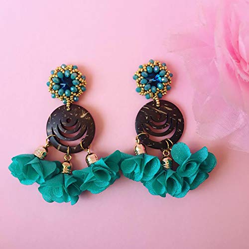 Cheriswelry 50 ciondoli a forma di fiore di stoffa...