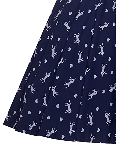 Image of GownTown Women's 1950s Vintage Dresses Short Sleeves Cocktail Stretchy Party Dresses with Pocket