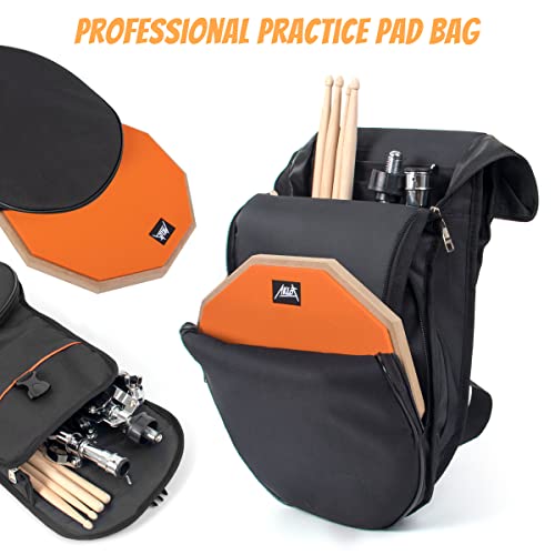 Aklot Practice Pad Set 12" Silica Gel Pads Drum For Adult Kids With Snare Drum Stand,Double Sided,Drumsticks,Bag #TOP5