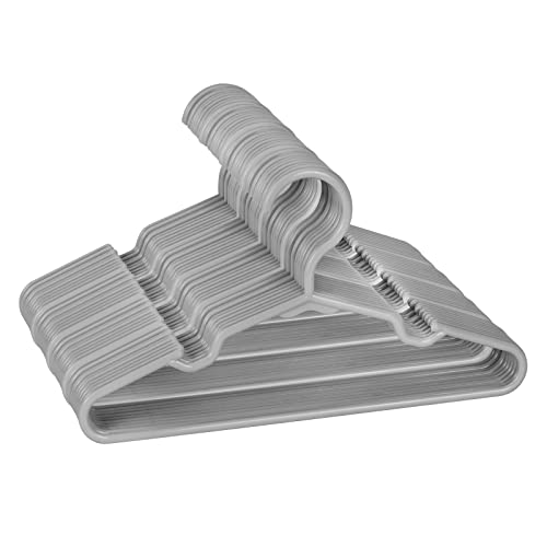Image of Baby Hangers for Closet - 60 Pack Plastic Kids & Infant Hangers - 11.4 Inch (Gray)