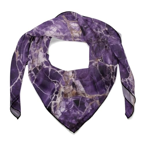 Silk Scarves, Marble Purplem Printed Silk Scarves,soft Silk Scarves,versatile Silk Scarves,thin And Easy to Carry Silk Scarves, 0ne size