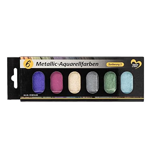 Ideen mit Herz Acuarela metálica, juego de 6 unidades, 6 colores (surtido 3)