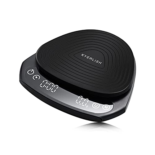 Kyerlish Digital Coffee Scale With Timer, Auto Timing Espresso Scale Rechargeable Drip Scale Auto Off Pour Over Scale With Timer, 2Kg/0.1G #TOP27