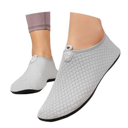 Generisch Chaussures aquatiques pour homme et femme - Pour la natation, la plage, la rivière, la piscine ou le lac - Pour la randonnée, le kayak et le surf, gris, 36 EU