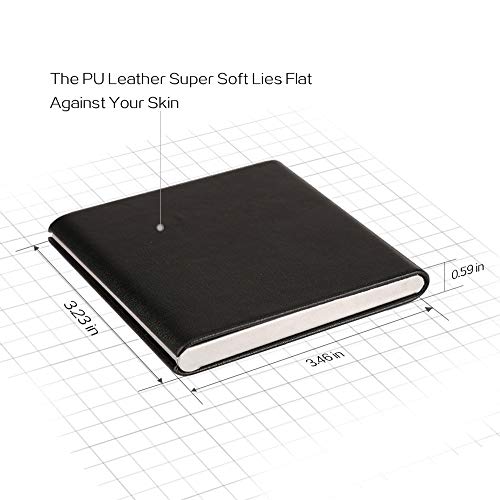 Portable Slim Leather Cigarette Case Ultrathin Lightweight Pocket Carrying Box For Hold 10 Regular Size (Black) #TOP5