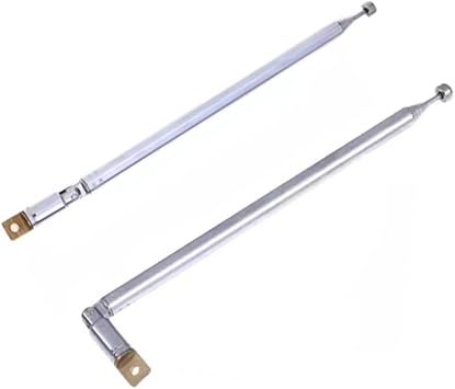 AM FM Radio Universal Antenna,64cm 25" Length 4-Sections Stainless Steel Radio Antenna for AM FM Radio Receiver TV and More 4pcs Silver.