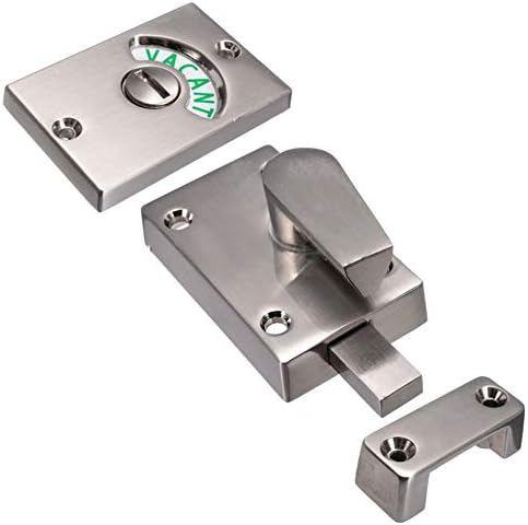Door Lock Indicator, Zinc Satin Nickel Bolt Door Lock Indicator Bolt Vacant/Engaged Latch, Privacy Partition Door Lock Latch for Bathroom WC Public Restroom Toilet