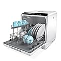 Hermitlux Countertop Dishwasher, 5 Washing Programs Portable Dishwasher With 5-Liter Built-in Water Tank, No Hookup Needed