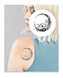 Inkbox Temporary Tattoos, Semi-Permanent Tattoo, One Premium Easy Long Lasting, Water-Resistant Temp Tattoo with For Now Ink - Lasts 1-2 Weeks, Moon Kingdom, 4 x 4 in