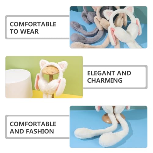Orejeras cómodas y cálidas de felpa con diseño de conejo 5