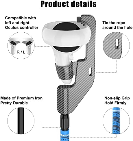 [2023 Upgraded] HONJOMIN VR Golf Club for Oculus Quest 2 / Quest 1 / Rift S, Attachment Adapter Golf Club Handle Extension Accessory, Enhance Immersive Game Experience - 5