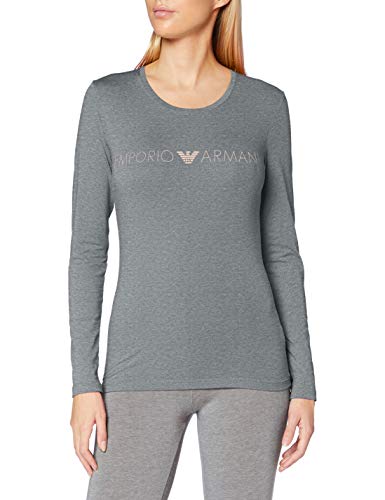 Emporio Armani T-Shirt Camiseta, Grigio Melange Scuro - Cafetera monodosis, Color Gris Oscuro, S para Mujer