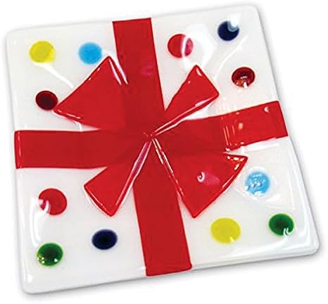 8 inch White Glass Squares 4 Pack - 96 Coe