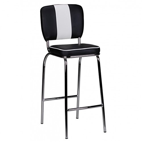 KADIMA DESIGN Tabouret de bar américain 50s Diner tabourets de bar rétro en noir et blanc tabouret de comptoir