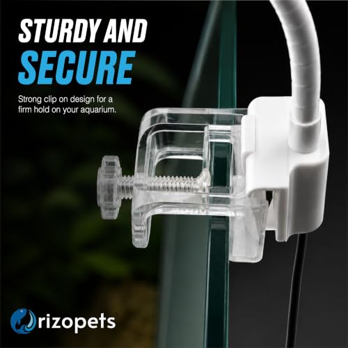 Image of Rizopets Multicolor Changing Nano Aquarium Lamp, 360-Degree Adjustable Clip Light for Small Aquarium & Fish Bowls (Blue & White)