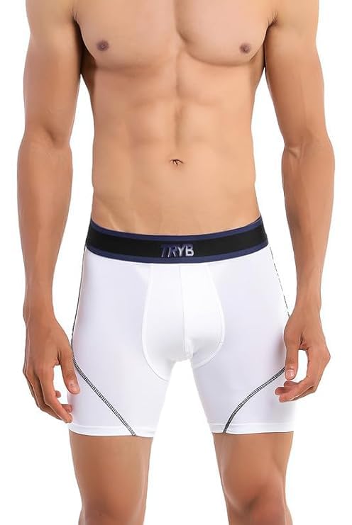 Image of TRYB Sports Underwear for Men | Stretchable Active-H Trunk Semi Compression Shorts | Trunks for Running & Gym Workout | Quick Dry, Breathable & Anti Chafing | Sports Innerwear Boxers