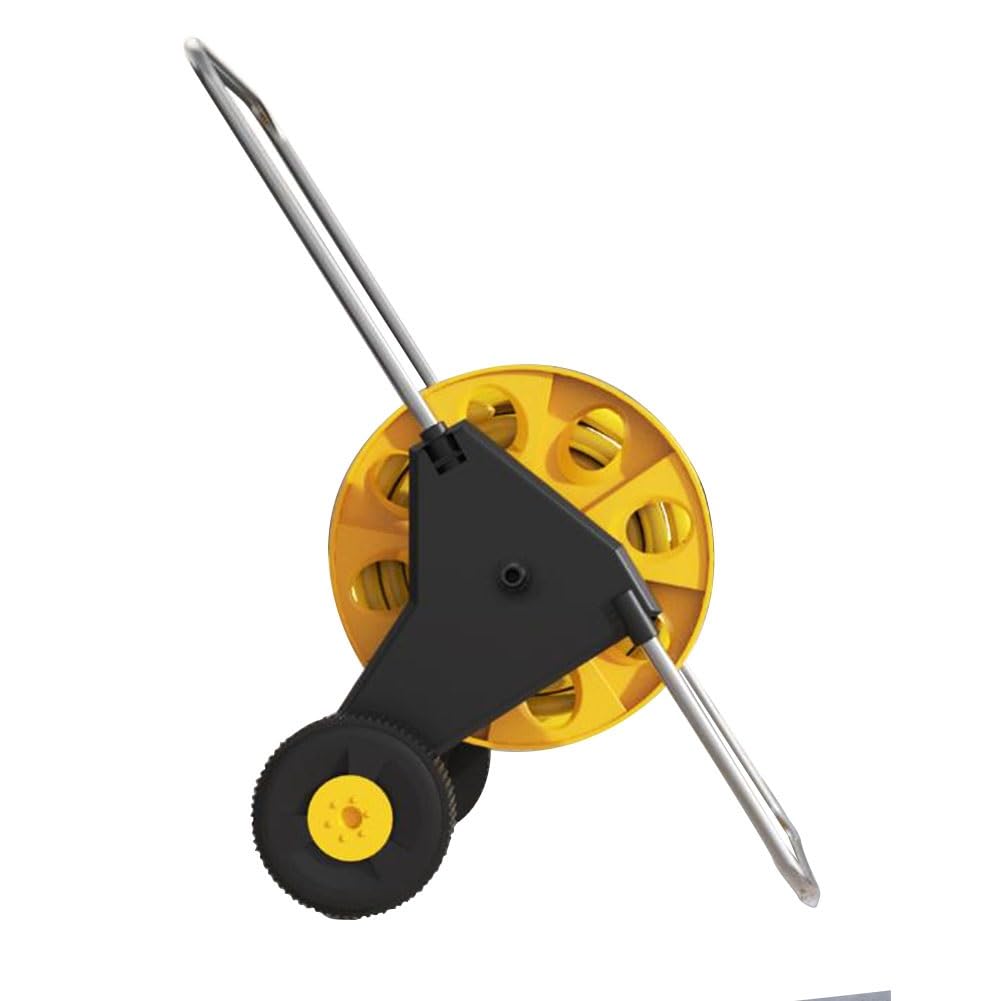 Avvolgitore per tubo giardino con carriola Irrigazione giardino con ruote Stoccaggio del tubo flessibile dell'autolavaggio Avvolgitubo per uso domestico Avvolgitubo agricolo dagiardino 25m-50m giallo