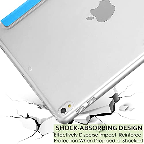 Image of DuraSafe Cases for iPad 10.5 Inch 2017 Air 3 2019 [ PRO 10.5 Air 3rd Gen ] A1701 A2152 A2123 MUUL2HN /A MUUK2HN /A MUUJ2HN /A MQDX2HN /A MQDY2HN /AiPad Cover with Translucent Frosted Hard Back - Blue
