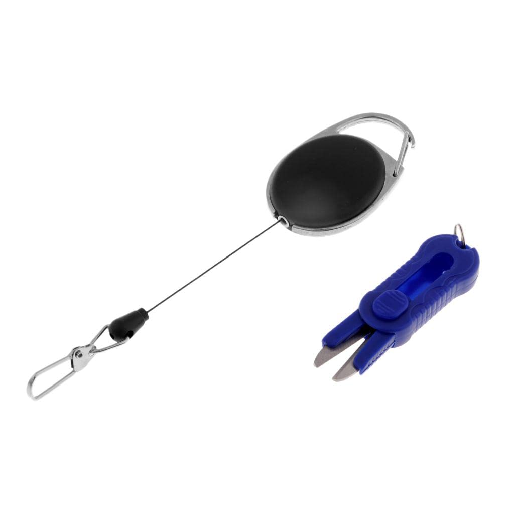 CALANDIS Plastic Tube Cutter Fishing Zinger Retractor Fly Fishing Tools Combo Blue