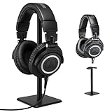 Audio-Technica ATH-M50x Professional Studio Monitor Headphones, Black. Bundled with Turnstile Audio Desktop Headphone Stand with Anti-Skid Silicone Base