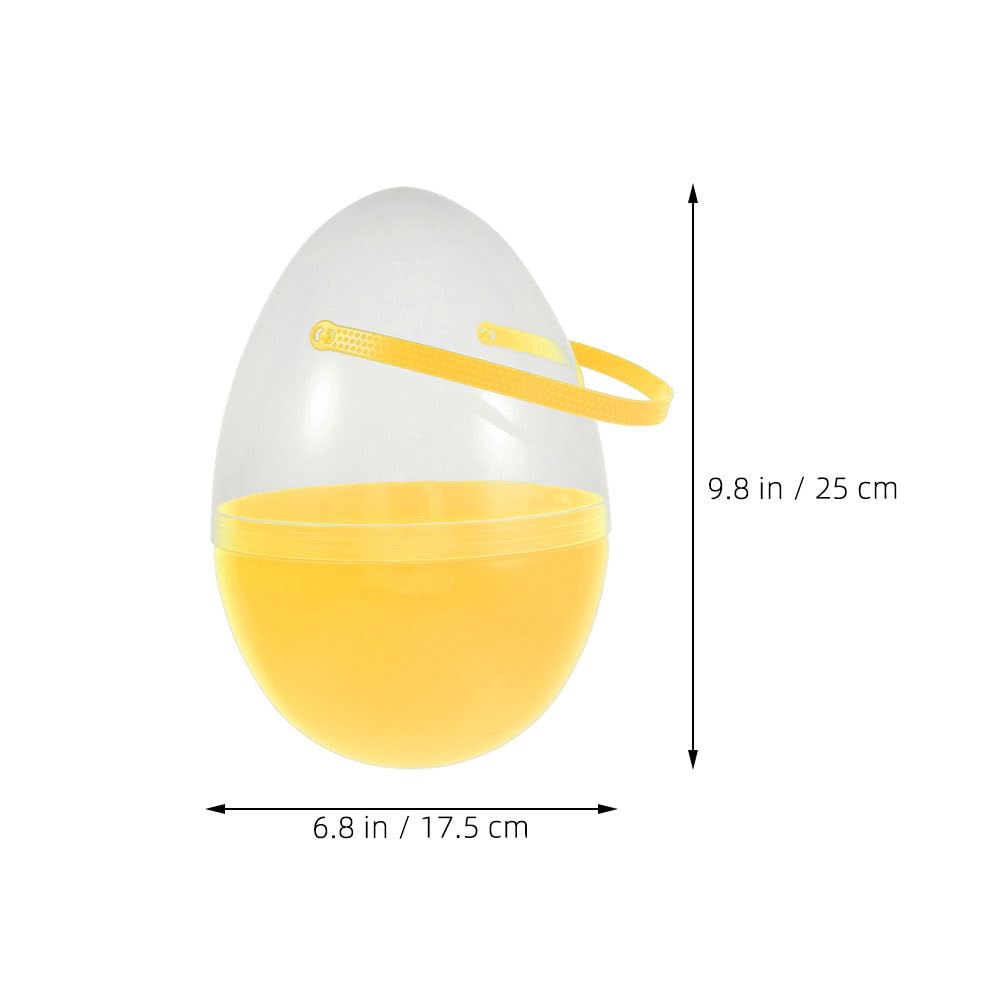 Artibetter 2 Uova di Pasqua Giganti: 25 Cm, Aperte in Alto con Manici per La Caccia Pasquale - Sacchetti di Plastica Giganti Riempibili