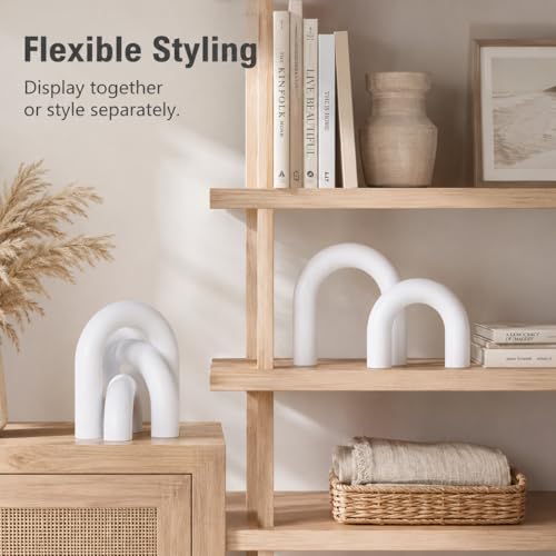 Set 3 Arcos de Madera Blanca Decorativos para Mesa miniatura 6